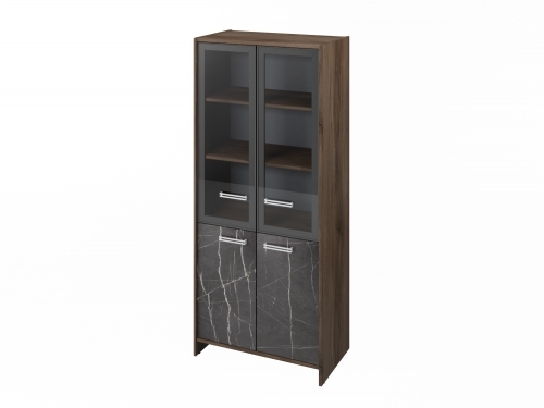 Шкаф для документов FI-671.G Орех Пацифик Табак/Камень Пьетра Гриджиа черный Шкаф для документов FI-671.G Орех Пацифик Табак/Камень Пьетра Гриджиа черный