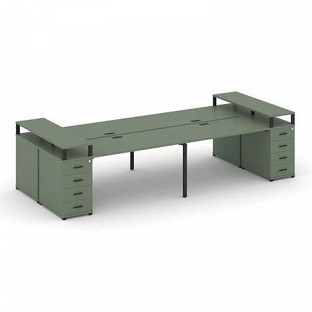 Бенч-система на 4 места с 2 опорными тумбами Concept CN.DRS-444