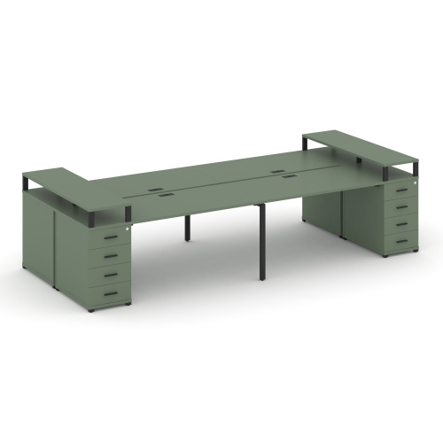 Бенч-система на 4 места с 2 опорными тумбами Concept CN.DRS-444