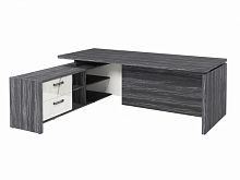 Стол с опорной тумбой FB-121L.GG Древесина Графит/Мрамор Леванто белый