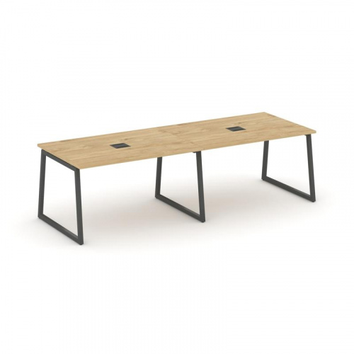 Style Project Стол переговорный SN-4T1.SPRG-012 Акация Лорка/Металл Антрацит/Заглушка Металл Антраци фото 8