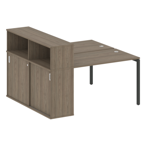 Бенч-система с шкафом-купе на П-обр. м/к Metal System Quattro 40БП.РС-СШК-2.2