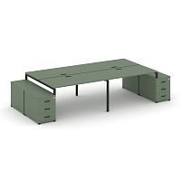 Бенч-система на 4 места с 2 опорными тумбами Concept CN.DRS-327