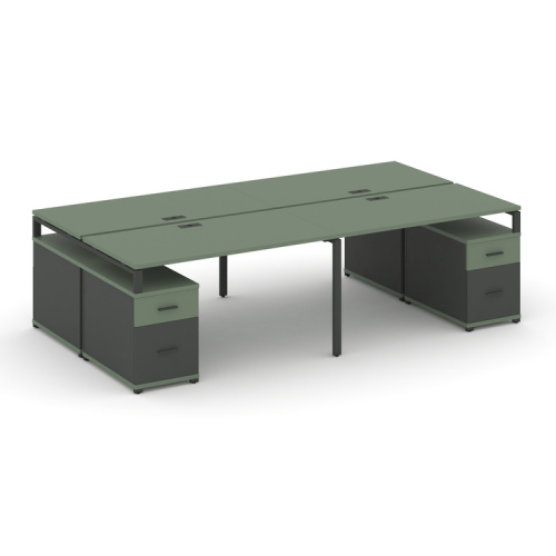 Бенч-система на 4 места с 2 опорными тумбами Concept CN.DRS-331 фото 2