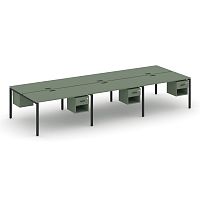 Бенч-система на 6 мест с подвесными тумбами Concept CN.DRS-160