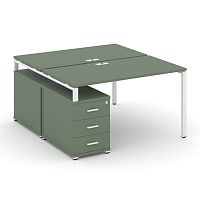 Бенч-система на 2 места с опорной тумбой Concept CN.DRS-302