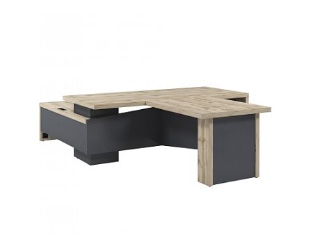 Стол руководителя с опорной тумбой Т-822.1000ПР с блоком розеток и брифингом