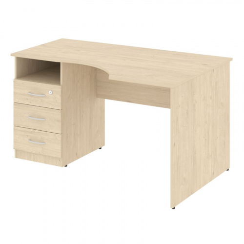 Nova S Стол криволинейный с тумбой левый В.САТ-2 (L) Бук Артизан 1400*900*750 фото 2 Nova S Стол криволинейный с тумбой левый В.САТ-2 (L) Бук Артизан 1400*900*750 фото 2