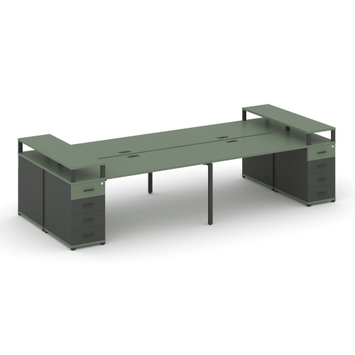 Бенч-система на 4 места с 2 опорными тумбами Concept CN.DRS-442 фото 2