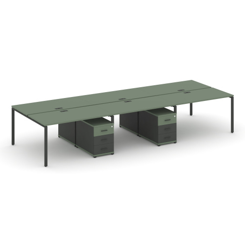 Бенч-система на 6 мест с 2 опорными тумбами Concept CN.DRS-344 фото 2