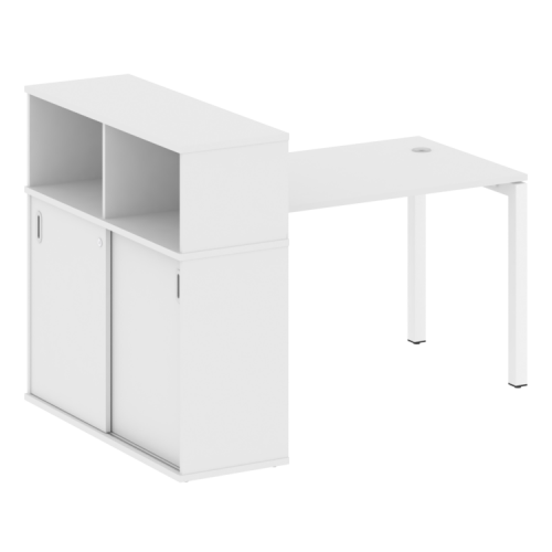 Стол офисный с шкафом-купе на П-обр. м/к Metal System Quattro 50БП.РС-СШК-3.2 фото 14