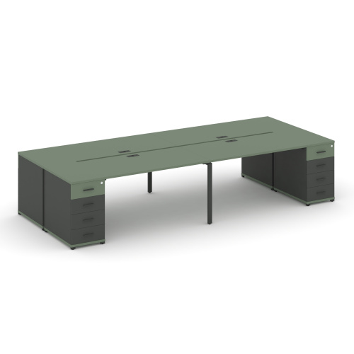 Бенч-система на 4 места с 2 опорными тумбами Concept CN.DRS-428 фото 2