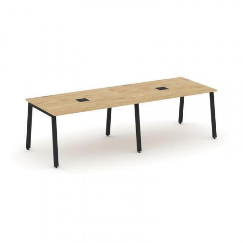 Style Project Стол переговорный SN-6A.SPRG-011 Дуб Табак/Металл Белый 1960*980*750 фото 5