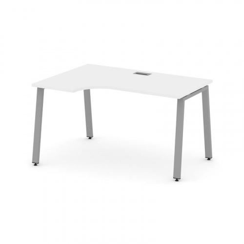 Style Project Стол рабочий эргоном. SN-6A.SPA-002(L) Дуб Наварра/Металл Белый 1580*600/980*750 фото 11