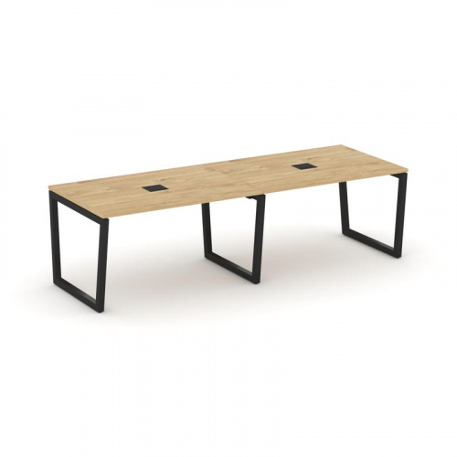 Style Project Стол переговорный SN-5T2.SPRG-013 Акация Лорка/Металл Антрацит/Заглушка Металл Антраци