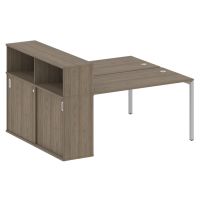 Бенч-система с шкафом-купе на П-обр. м/к Metal System Quattro 40БП.РС-СШК-2.3