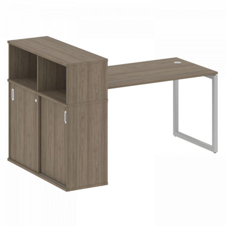 Стол офисный с шкафом-купе на О-обр. м/к Metal System Quattro 40БО.РС-СШК-3.3